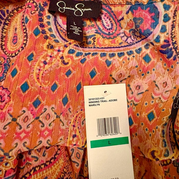 Paisley Print Orange Kimono - Picture 7 of 11